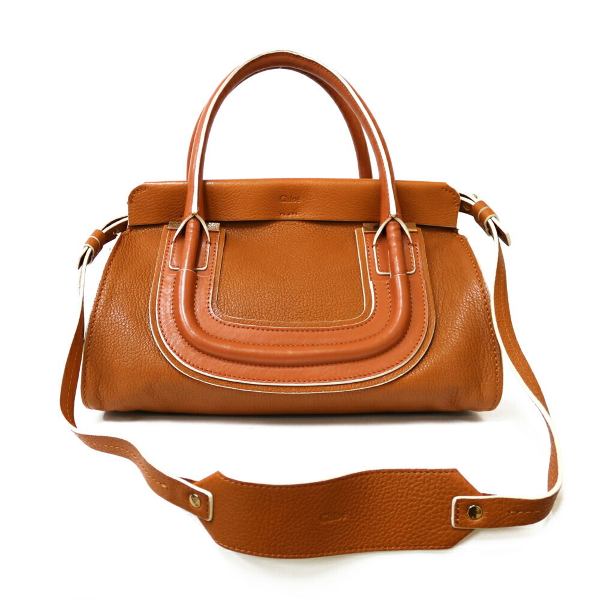 Chloe Handbag Everston 2way Bag Brown Women's Leather